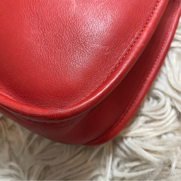 Authentic Vintage Coach Red Lindsay Crossbody